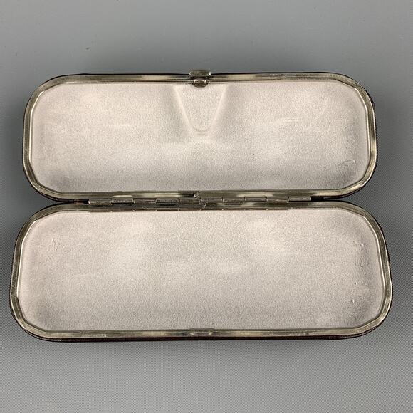 SAGEBROWN Dark Brown Leather Logo Embossed Eyewear Case - Picture 7 of 7